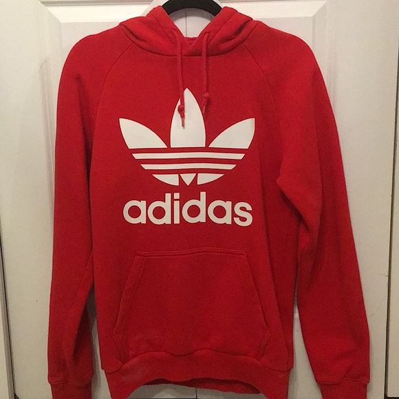 Red Adidas hoodie - Picture 2 of 4